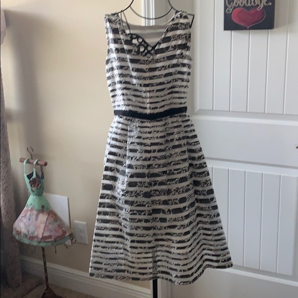 Taylor black and white Fit and flare dress - Picture 2 of 6